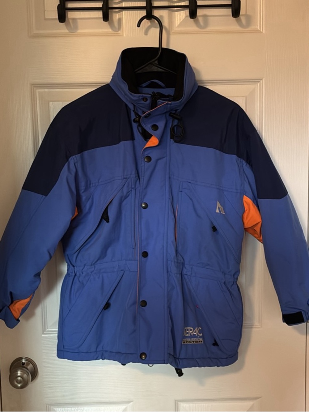 Vintage Serac Winter Jacket in Blue with Orange Accents